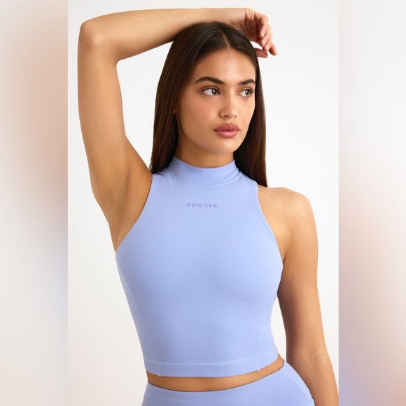 BO+TEE Soft Active High-Neck Tank Top in Lavender Blue XS - Picture 1 of 4